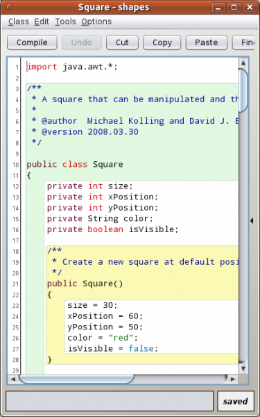 Exemple de code BlueJ